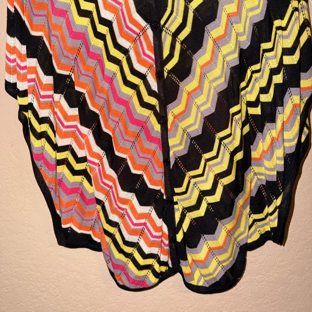 Multicolor Chevron Pattern Women's Bat Sleeve Swe… - image 3